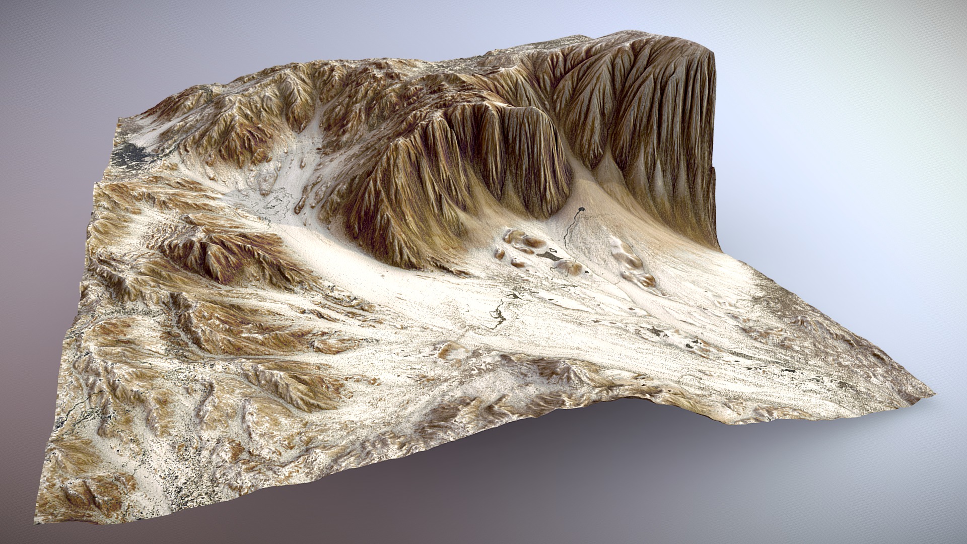 3D model Sandy Helix Cliffs - This is a 3D model of the Sandy Helix Cliffs. The 3D model is about a rock with a brown substance.