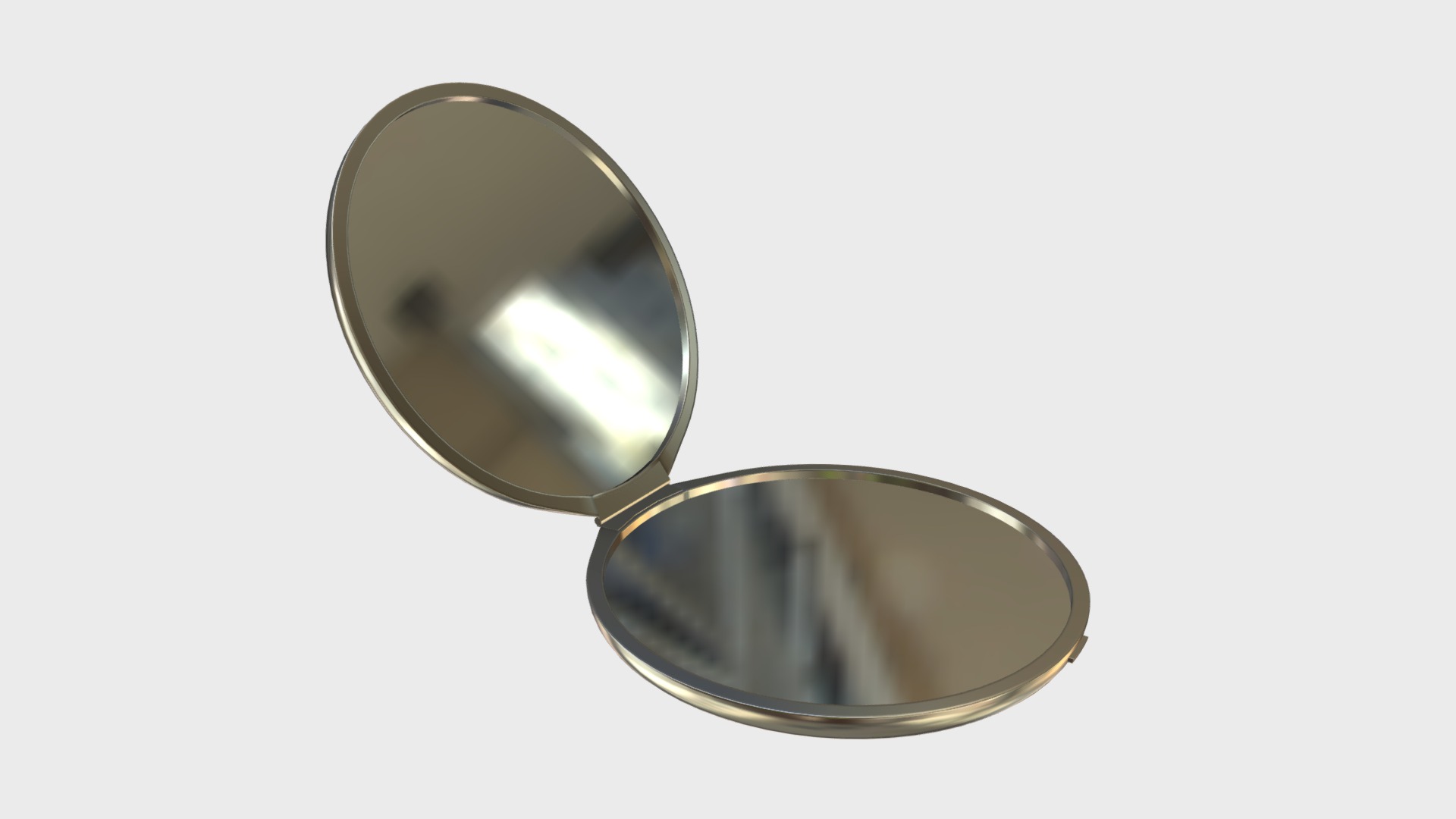 3D model Make-up pocket mirror - This is a 3D model of the Make-up pocket mirror. The 3D model is about a close-up of a ring.