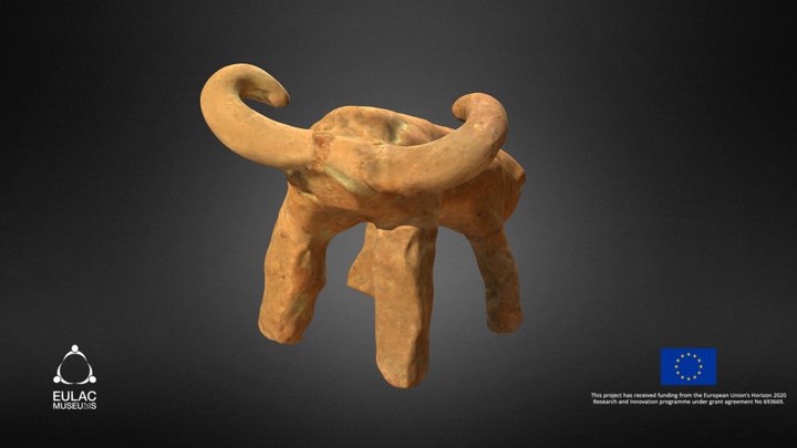 Estatueta de terracota de touro romano - Roman b 3D Model