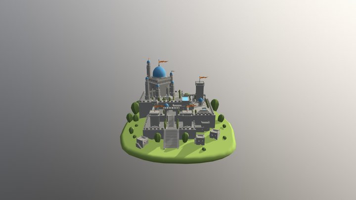 Castle On Hills 3D Model