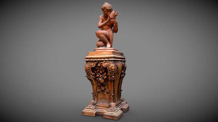 Fisherboy putting a shell to his ear – Kostenloses 3D-Modell STL