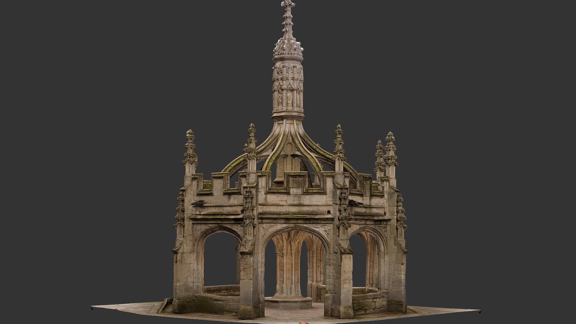 3D model Malmesbury-Cross - This is a 3D model of the Malmesbury-Cross. The 3D model is about a building with a tower.