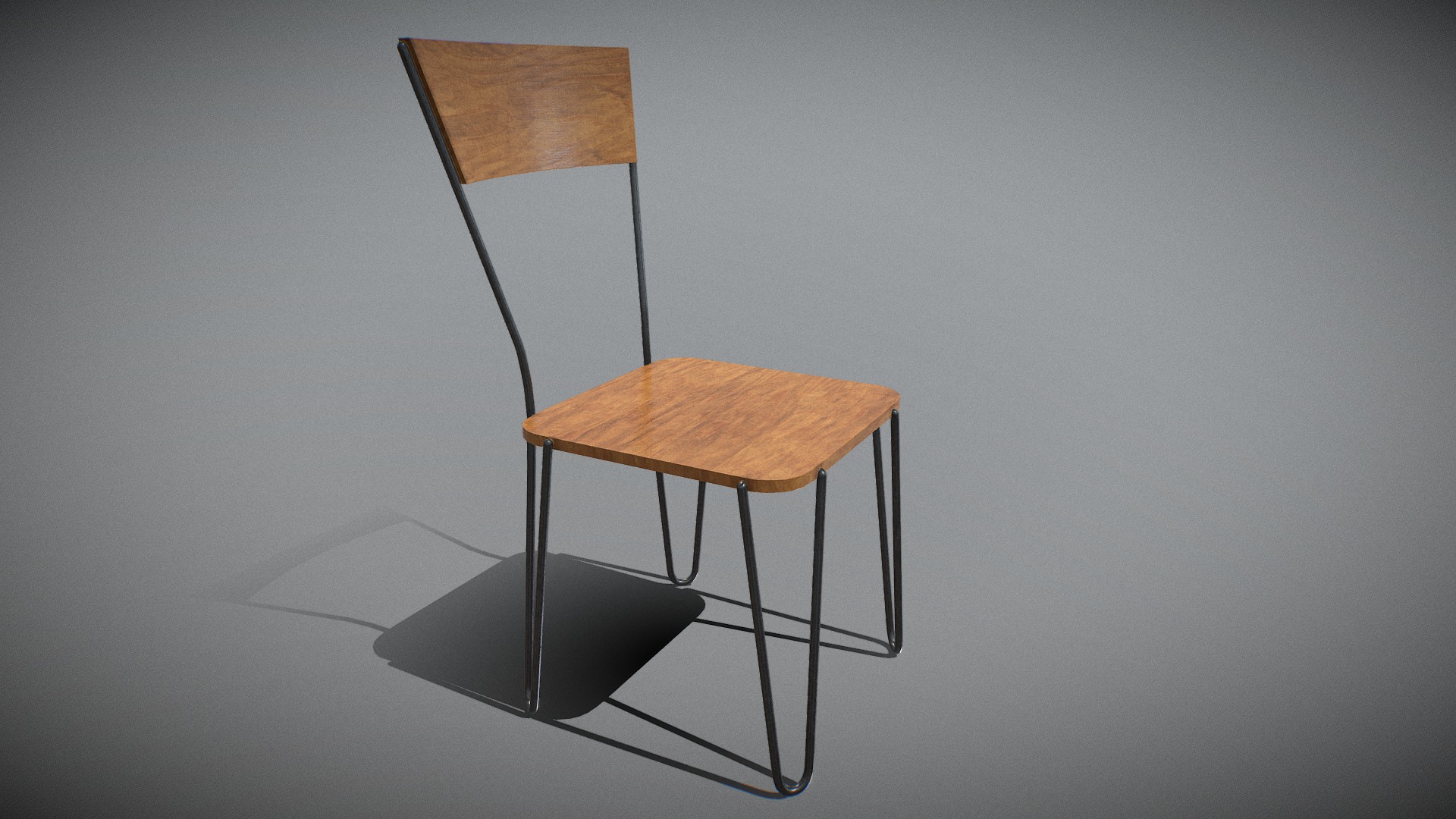 3D model Chair 04 - This is a 3D model of the Chair 04. The 3D model is about a chair with a table and a lamp on it.
