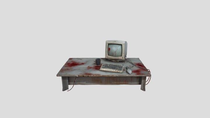 Old Office table 3D Model