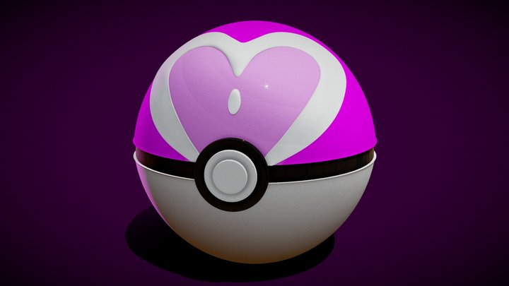 Pokeball 3D Love Ball 3D Model