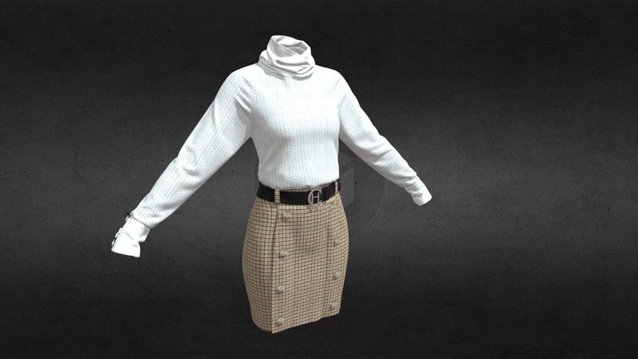 Ladies Outfit in Marvelous Designer 3D Model