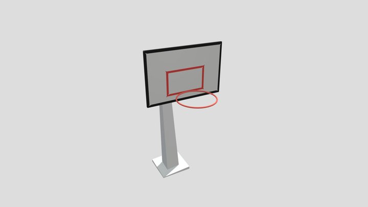 Lowpoly basketball hoop 3D Model