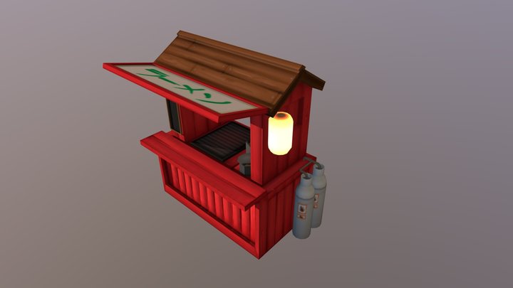 Hand Painted Food Stall 3D Model