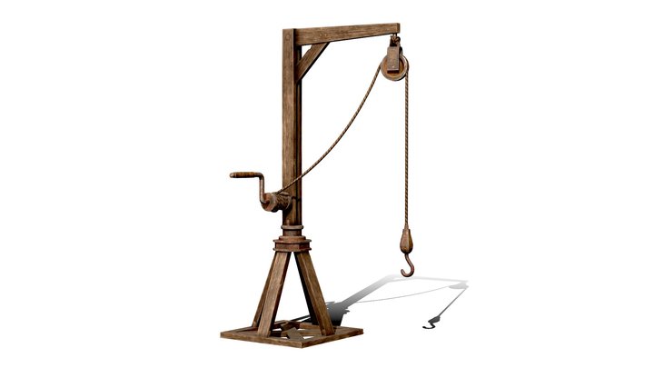 Old pulley / Wooden lift / Crane 3D Model