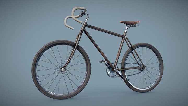 Old race bicycle 3D Model