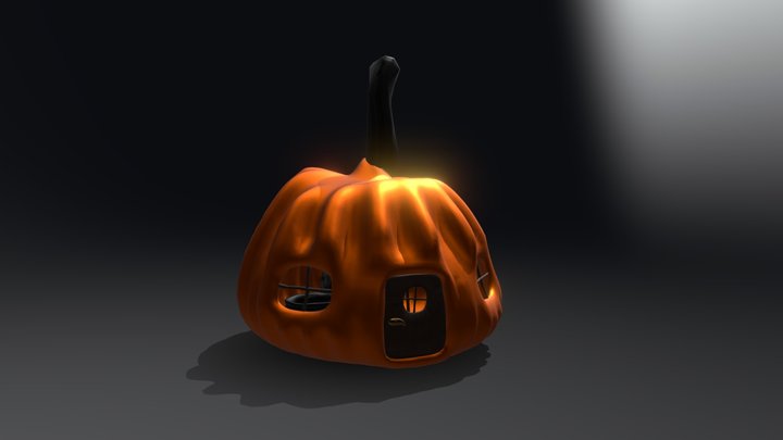 Pumpkin Witch’s Cottage - Interior and Exterior 3D Model