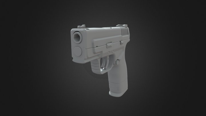 xD-3_Gun_LowPoly Bake test 3D Model
