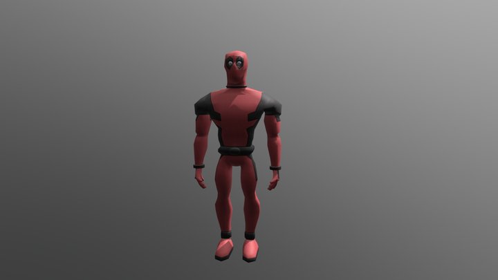 Deadpool Low Poly 3D Model