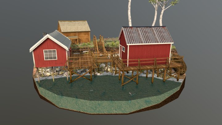 Forest Loner in Norway - Diorama 3D Model