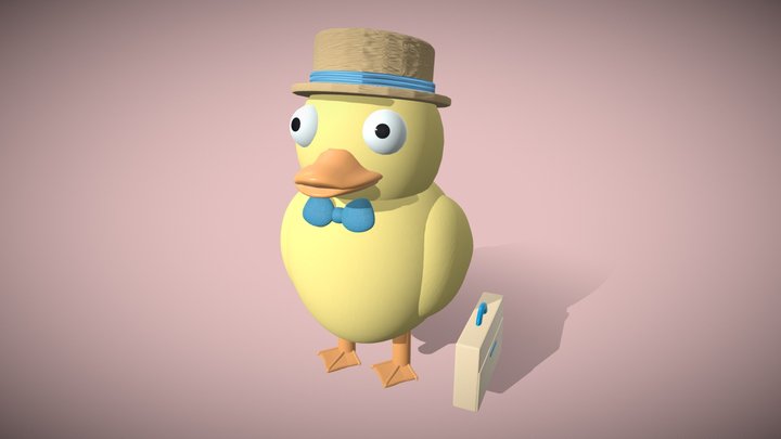 Character Blockout Business Duck 3D Model