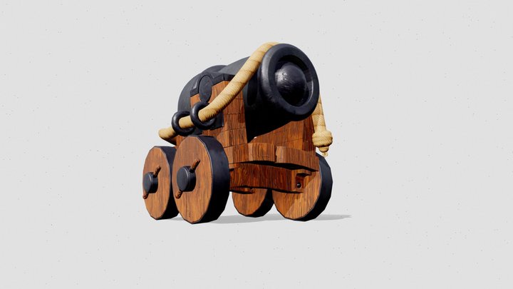 Stylized Pirate's Cannon 3D Model