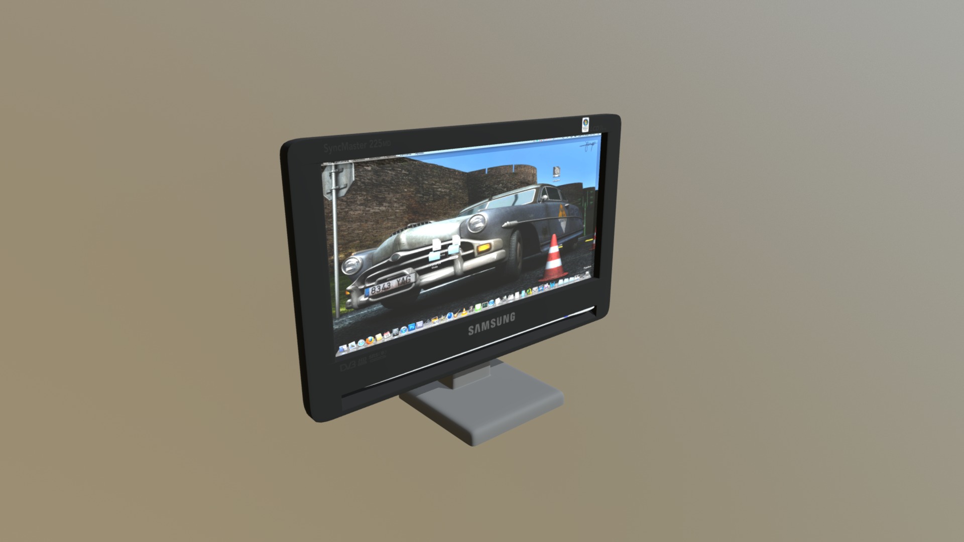 3D model TFT Screen - This is a 3D model of the TFT Screen. The 3D model is about a computer monitor with a car on the screen.