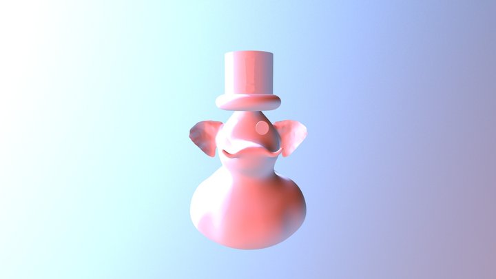Rubber duck with top hat 3D Model