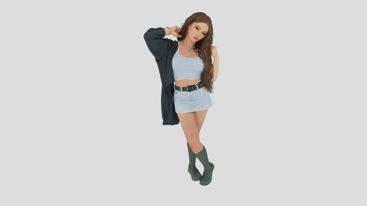 Samantha Lux Legendary Transgender girl 3D Model