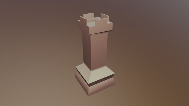 A Low Poly Rook 3D Model