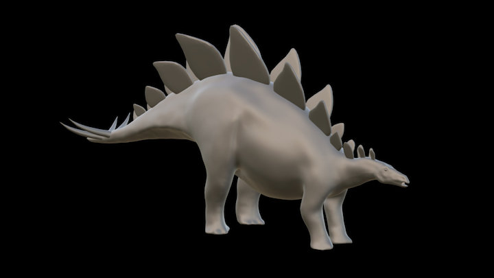 JP Stegosaurus Base Mesh + Plates, Spikes, Eyes 3D Model