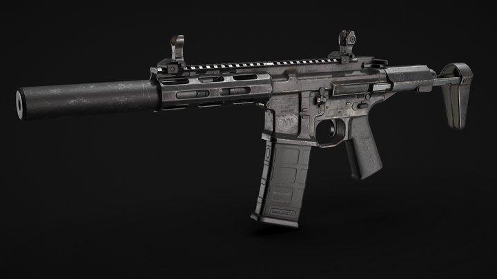 AAC Honey Badger "Battle Scars" 3D Model