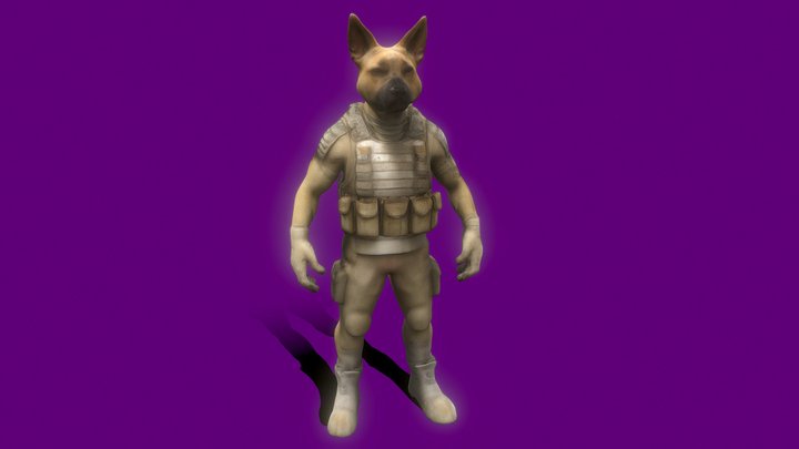 Dog soldier 3D Model