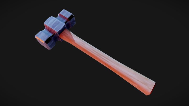 Lowpoly Smithing Hammer 3D Model