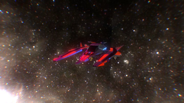 Low poly spaceship 3D Model