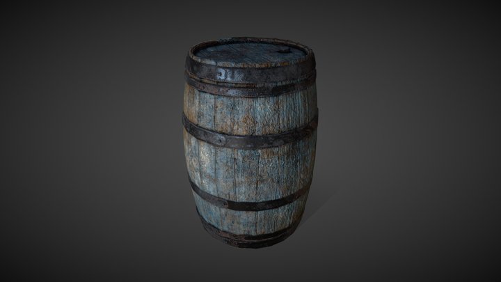 Old pirate barrel 3D Model