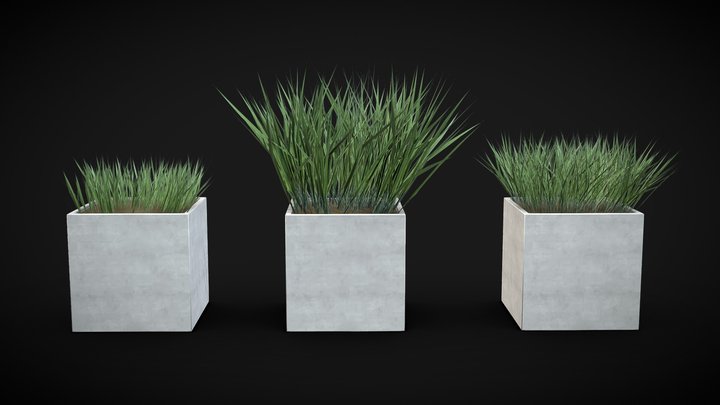 Grass Box Street Pack A1 3D Model