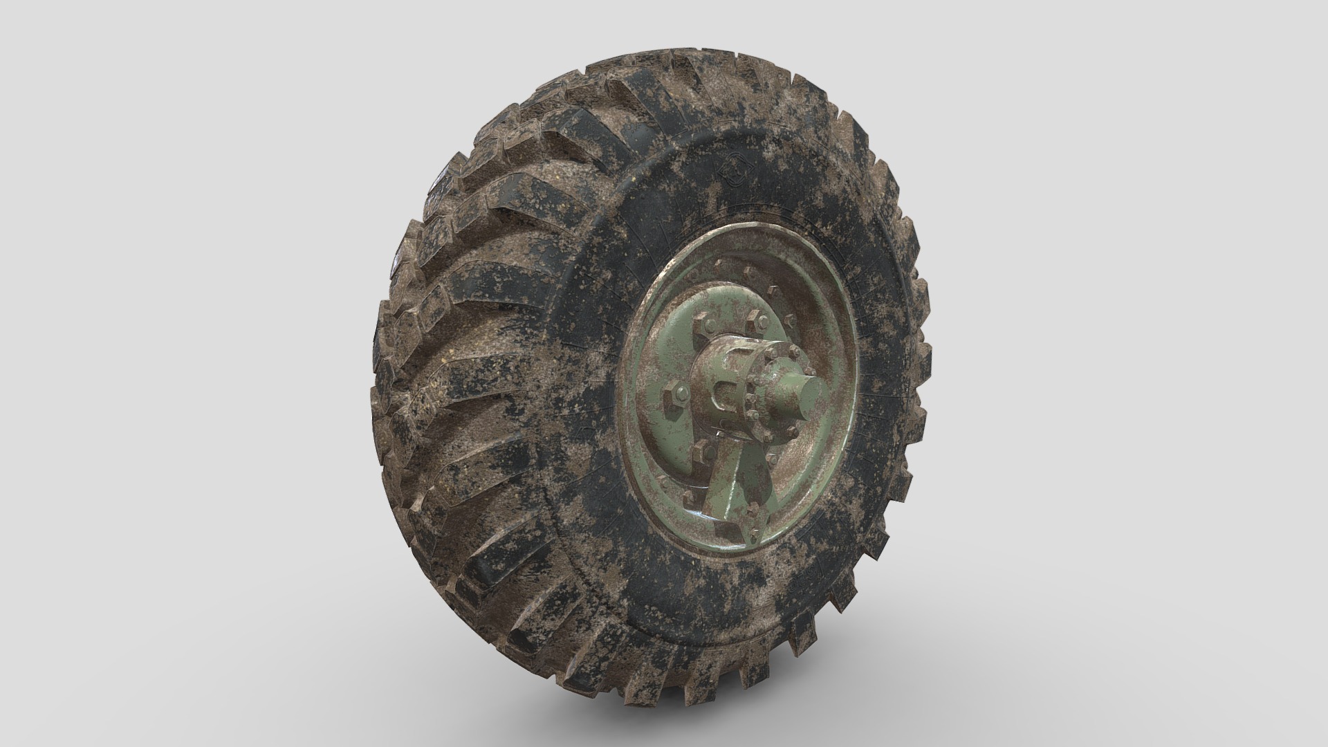 3D model ZIL-157_Tire+Disc_Dirty - This is a 3D model of the ZIL-157_Tire+Disc_Dirty. The 3D model is about a close-up of a coin.