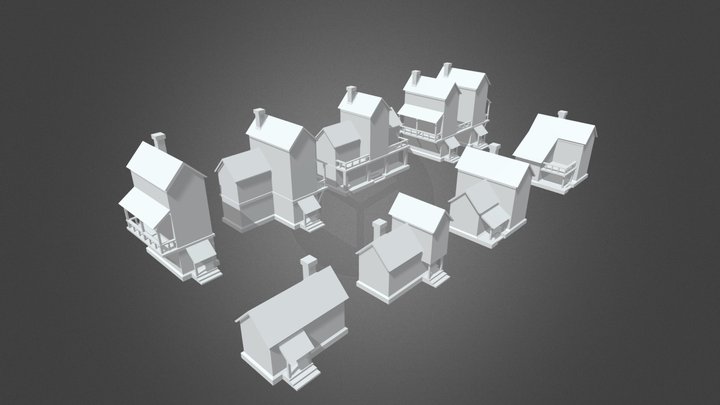 домики 3D Model