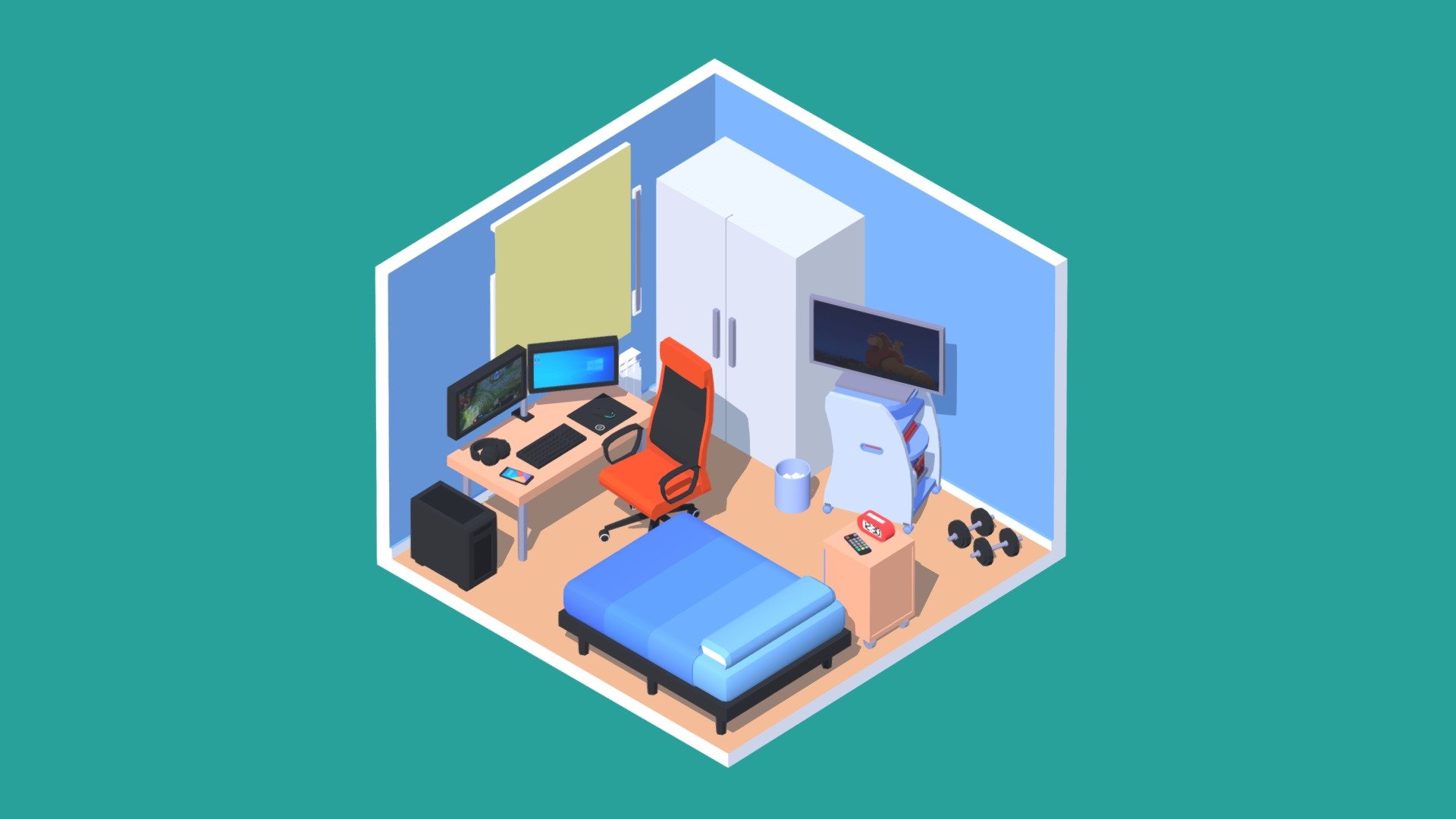 My Own Room 💙 - Buy Royalty Free 3D model by Garu Games (@garugames ...