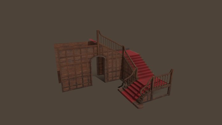 Old Large Staircase 3D Model
