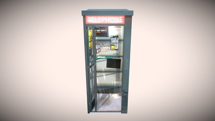 Telephone booth 3D Model