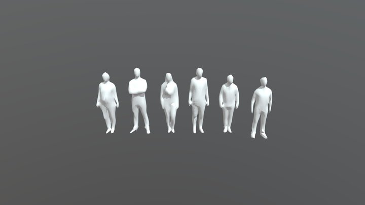 3d people standing smooth 3D Model