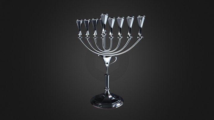 Hanukiah 3D Model
