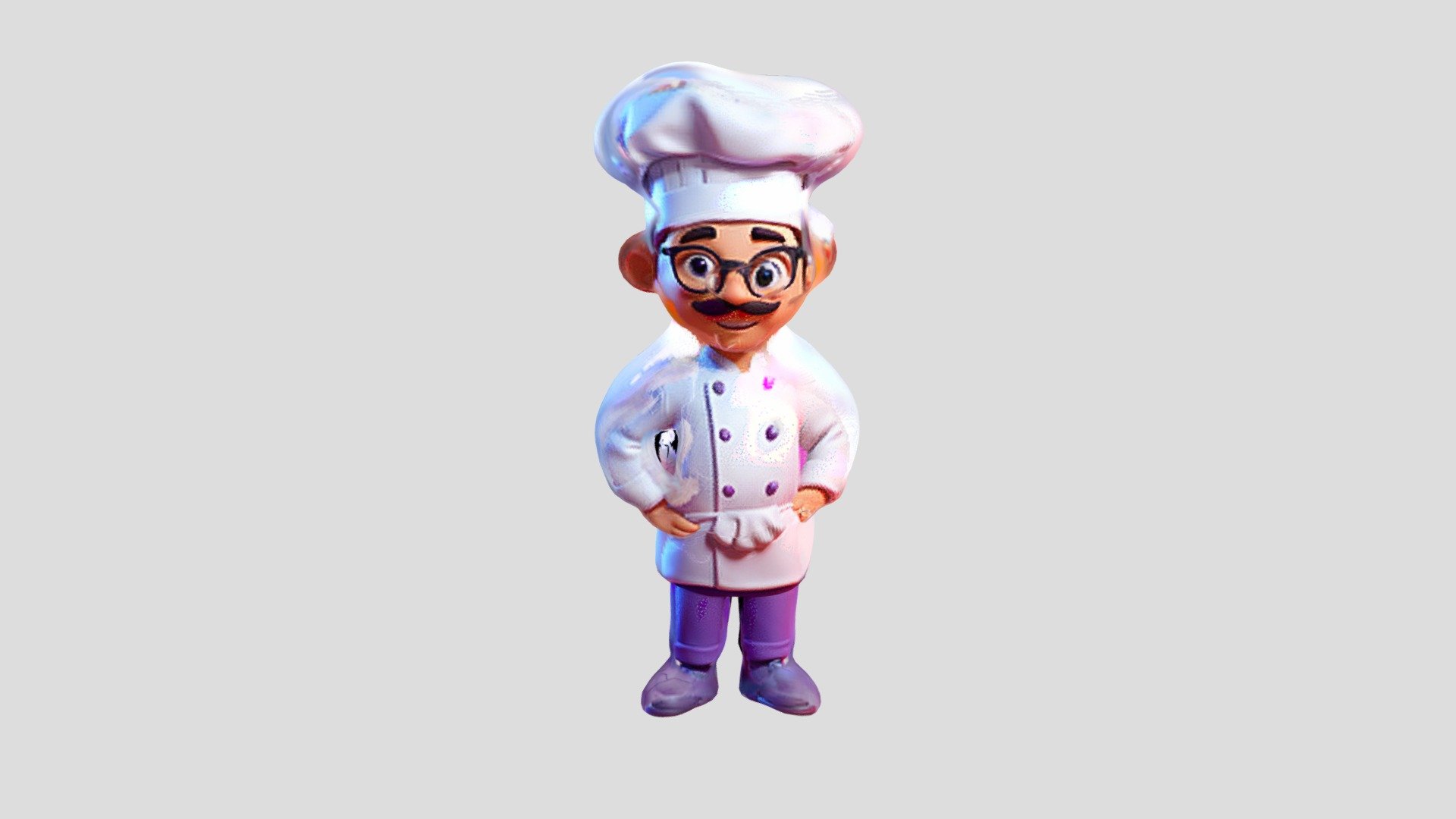 Chef with Hands on Hips A cartoon chef wearin - Download Free 3D model ...