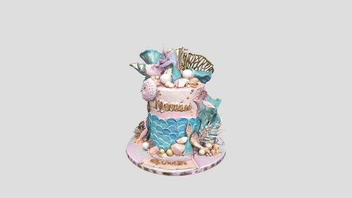 Mermaid Celebration Cake 3D Model