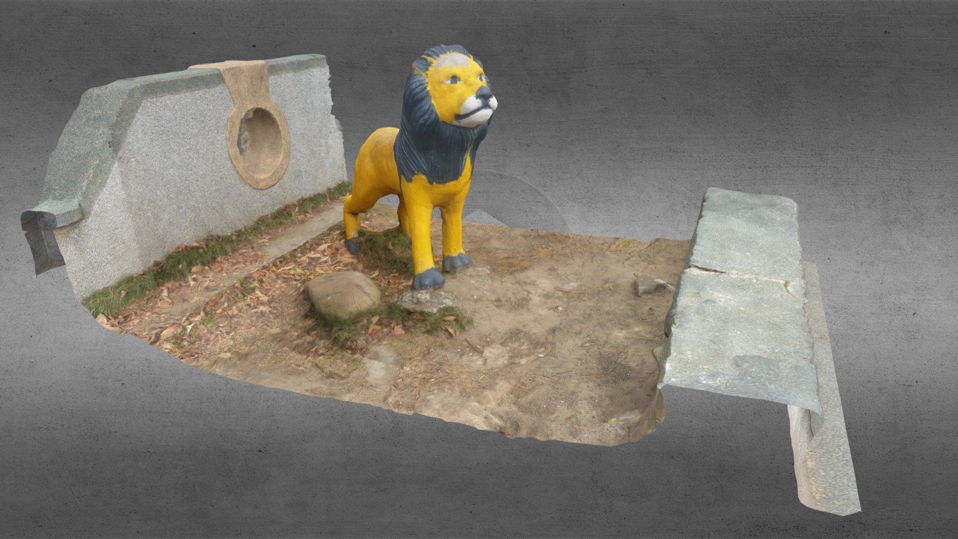 3D掃描測試：苗栗後龍國小水泥獅子