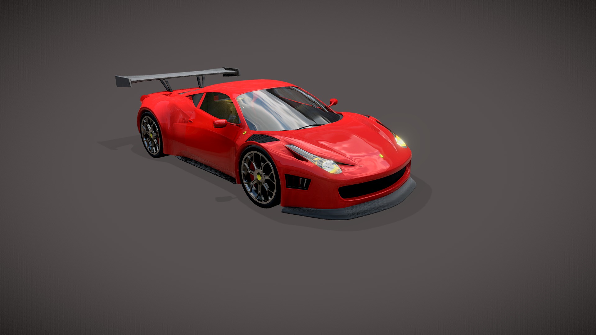 3D model Ferrari 458 Italia (Animated) - This is a 3D model of the Ferrari 458 Italia (Animated). The 3D model is about a red sports car.