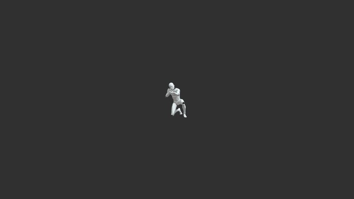 Shooting A Rifle From His Knee 3D Model