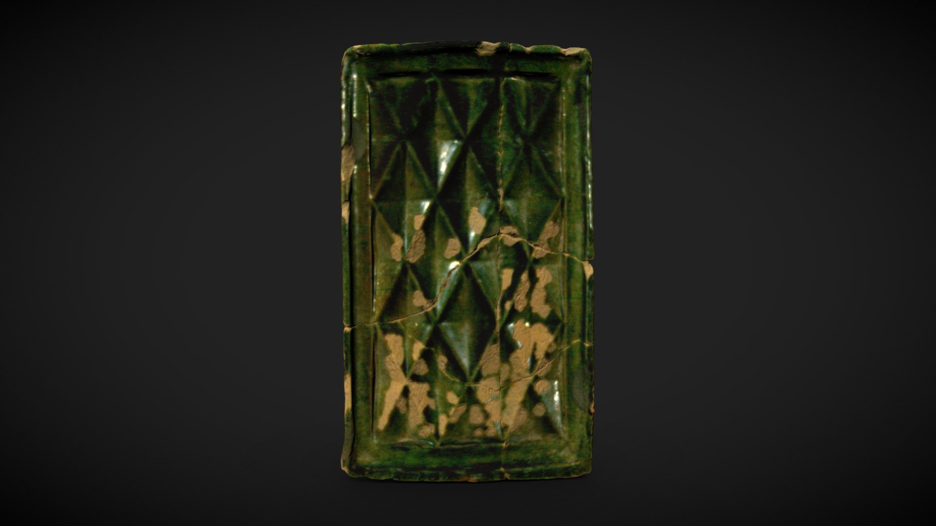 Leaf tile with diamond cut decoration — Sketchfab embed 3D viewer