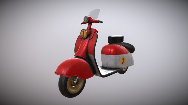 Scooter with MV Agusta paint 3D Model