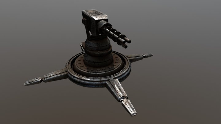 Old rusty turret 3D Model