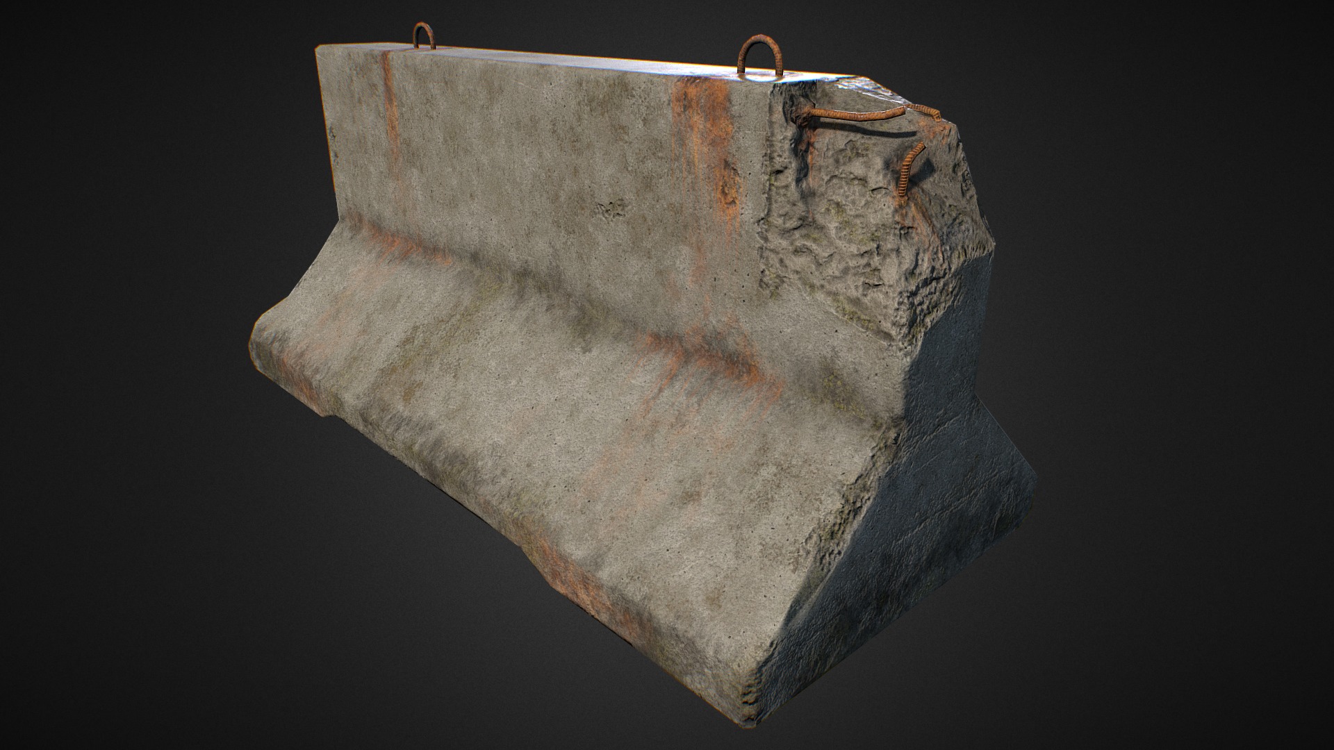 3D model concrete barricade 2 - This is a 3D model of the concrete barricade 2. The 3D model is about a close-up of a hat.