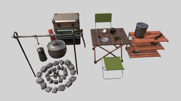 Camping Pack 3D Model