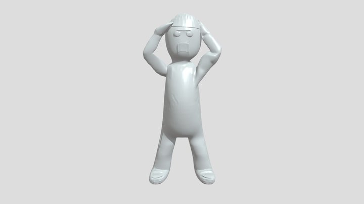 Cartoon character with hands on head 3D Model