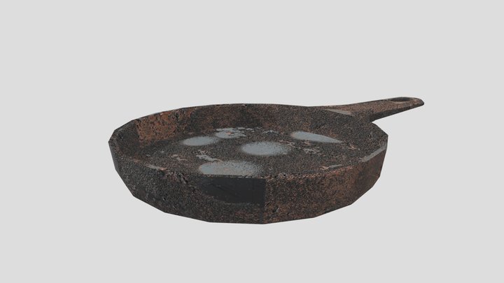 Rusted Cast Iron Pan 3D Model
